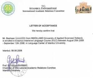 a letter of acceptance